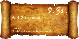 Vad Zsigmond névjegykártya