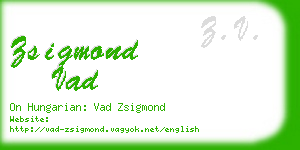zsigmond vad business card